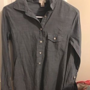 Jcrew Womens xxs pullover chambray top button